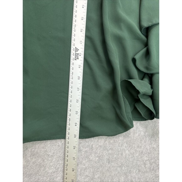 Miss Lili Women's Plus Size 2X Emerald Green Ruffle Tiered Sleeve Blouse - Picture 4 of 5